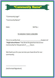 Sample Community Service Letter For High School Student Community Service Certificate Of Completion Community Service Projects