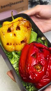 Taco-Stuffed Jack-O'-Lantern Peppers 🎃 Recipe in the comments!