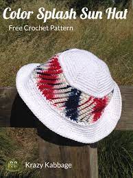 Crocheted peony hexagons afghan or bedspread digital download vintage crochet pattern. Color Splash Sun Hat Free Crochet Pattern Krazy Kabbage