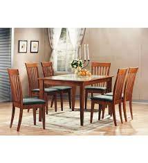 Zuari Kingston 6 Seater Dining Set With Glass Top Buy Dining Table Wooden Dining Set Dining Room Furniture