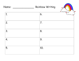 Rainbow Writing Spelling Words Template Rainbow Writing Rainbow Words Spelling Words
