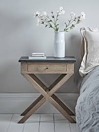 Distressed Cross Leg Bedside Table With Images Rustic Bedside Table Vintage Bedroom Furniture Luxury Bedroom Furniture