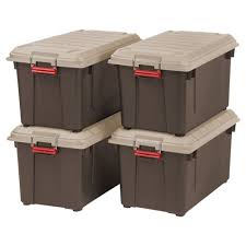 Easily keep your home or office organized, thanks to all of the organizational. Iris 4pk 82qt Heavy Duty Plastic Storage Bin Brown Target