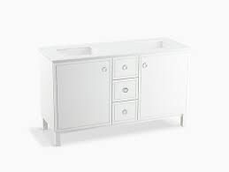 Shop with costco to find huge savings on the latest trends in bathroom vanities from your favorite brands. K 99511 Lg Jacquard 60 Inch Vanity With Legs 2 Doors 3 Drawers Kohler