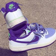 Black And Lime Green Air Force 1 Rare Nike Air Force 1 Purple Lavender With White And Lime Green Ascent Very Good Condition Lacks Creas Nike Air Shoes Nike Fashion Sneakers Sneakers Fashion