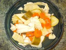 Ingredients 1 Pound Cornishon Or Cucumber Diced 1 Small Cabbage Chopped Roughly 1 Pound Carrots Diced 10 Clov Turkish Recipes Food Pickling Recipes