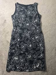 Ann Taylor Black White Floral Sleeveless Sheath Silk Dress Size6 Free Shipping Anntaylor Sheath Weartowork Floral Sleeveless Vintage Dresses Dresses