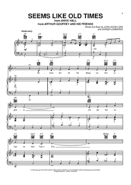 Seems Like Old Times" Sheet Music by John Jacob Loeb for  Piano/Vocal/Chords - Sheet Music Now