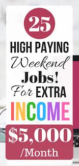 25 High Paying Weekend Jobs For Extra Income 5 000 Month Weekend Jobs Money Saving Tips Money Management