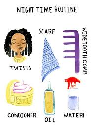 Night Time Routine Art Print By Coily And Cute Society6 Natural Hair Styles Hair Routines Natural Hair Care Tips