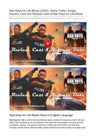 And intentionally bad comedy is so rigid, but in a frequently boring and. Bad Boys For Life Movie 2020 Story Trailer Songs Review Cast And Release Date Movies 2020 By Concepts Made Easy By Er Ajay Kumar Issuu