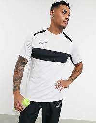 Nike Football - Academy - T-shirt avec bande sur le devant - Blanc | ASOS