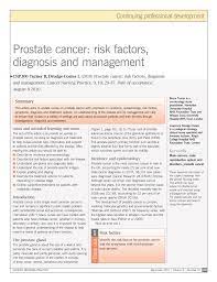 prostate cancer is common prostate cancer is the second most commonly diagnosed cancer in australian men (after skin cancers). Pdf Prostate Cancer Risk Factors Diagnosis And Management