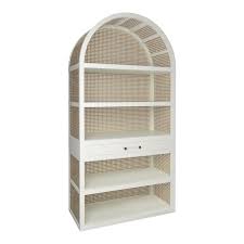 Cristobal 63 h x 47 w etagere bookcase mercury row® color: Leila Etagere Bookcase Simply White Chairish