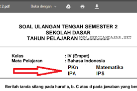 Maybe you would like to learn more about one of these? Kumpulan Soal Uts Kelas 4 Sd Mi Semester 2 Sekolahdasar Net