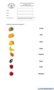 Bahasa Inggris Kelas 1 Interactive Worksheet