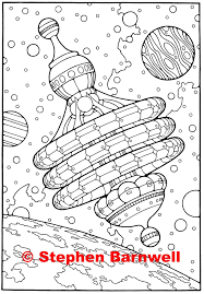 You can color the other half of jane hopper yourself. Sci Fi Coloring Page Space Station Adult Coloring Page Etsy
