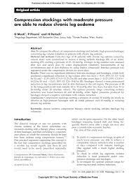 Pdf Compression Stockings With Moderate Pressure Are Able To Reduce Chronic Leg Oedema