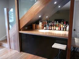 Utilizing The Space Under The Stairs To Tie In With Our Bar Counter Bar Under Stairs Basement Stairs Stairs Design