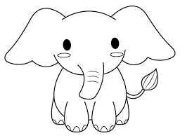 They use their tusks to dig for ground water and finding food. Printable Cute Elephant Coloring Page