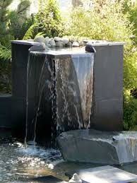 Contemporary With Natural Elements Modern Water Feature Garden Water Fountains Modern Fountain