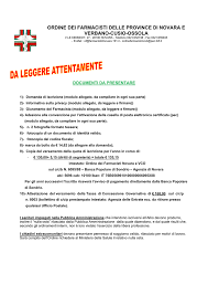 Sportelli bancari per area geografica. Ordine Dei Farmacisti Delle Province Di Novara E Verbano Cusio