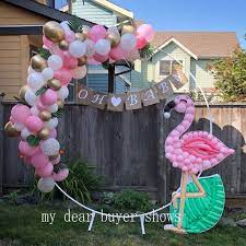 The large baby bottle balloon. Pin By Roshni Kumari On My Saves In 2021 Baby Shower Balloon Arch Party Background Balloon Garland