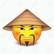 Cute Emoticon Wearing Asian Conical Rain Hat Emoji Smiley Royalty Free Cliparts Vectors And Stock Illustration Image 124884680