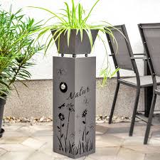 Pflanzsaule Aus Stahl Dunkelgrau Pulver Lackiert Pflanztopf Ubertopf Pflanzgefass Garten Balkon Dekoration Pflanzgefasse Ubertopf Pflanzen