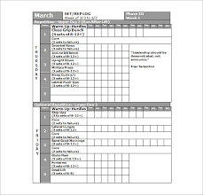 weight schedule template لم