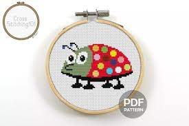 Choose from floral patterns, wedding patterns, christmas patterns and free cross stitch patterns for beginners. Baby Bug Modern Cross Stitch Pattern Grafik Von Crossstitching101 Creative Fabrica