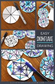 The Easiest Way To Draw A Snowflake Diy Watercolor Snowflakes The Kitchen Table Classroom Winter Art Lesson Christmas Art Projects Art And Craft Videos