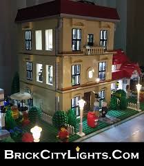 lego city residential area at night fully led lit lego city city house lego house
