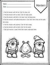 Monsters Halloween Following Directions Activity Following Directions Following Directions Activities Independent Practice