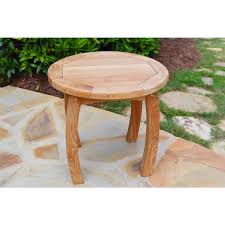 Tortuga Outdoor Jakarta Teak 20 In Round Outdoor Side Table Tk Rst The Home Depot Teak Outdoor Outdoor Side Table Metal Outdoor Side Table