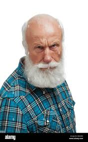 old man with a long beard on a white background Stock Photo - Alamy