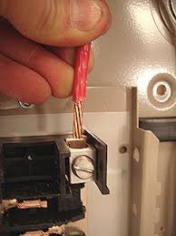 Red Hot Wire Being Connected To Main Lugs On Circuit Breaker Box Home Electrical Wiring Electricity Electrical Wiring