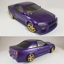 Finishing up the Tamiya Nissan R34 GTR Z-tune. Still needs some cleaning  up, and a re-spray on the wing, but almost there. : rModelCars