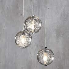Droplet 3 Light Led Clear Glass Ball Pendant Ceiling Light Ceiling Lights Ceiling Pendant Lights Glass Ball Pendant