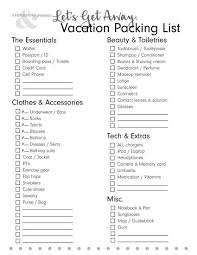let s get away free printable packing list printable packing list packing list packing list for vacation