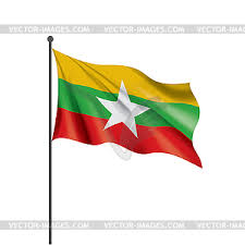 Die bilder der einzelnen flaggen wurden uns freundlicherweise von der agentur bienenfisch design zur verfügung gestellt und sind ein auszug vom produkt animated flag pack. Myanmar Flagge Stock Vektor Bild