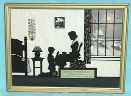 Vtg Reverse Painting Silhouette EDYTHE DAVIDSON SHOP 213 N. Broadway Santa  Ana