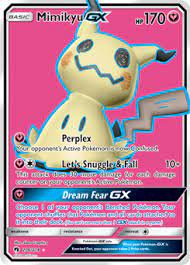 Mimikyu lives its life completely covered by its cloth and is always hidden. Mimikyu Gx Lost Thunder Tcg Card Database Pokemon Com