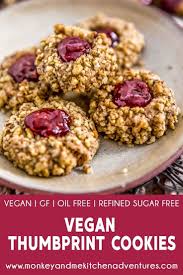Vegan Thumbprint Cookies Monkey And Me Kitchen Adventures Recipe Vegan Cookies Recipes Vegan Holiday Recipes Vegan Dessert Recipes