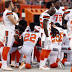 Group of Browns players kneel, huddle together during national ...