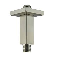 There are more steps to install a rain shower head or shower tower. Buy Aquaiaw Shower Arm And Flange 3 Inch Solid Brass Square Both Soldered 1 2 Npt Tapered Threads Pvd Brushed Nickel Straight Shower Arm Extension Ceiling Shower Head Extension Arm For Rain Shower