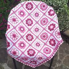 Crochet 8 Petal African Flower Blanket Pattern By K Town 4mm Hook See Flat Braid Join Crochet Flower Blanket Crochet African Flowers Crochet Blanket Border