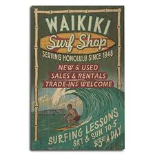 Porte surf et support mural découvrez les portes surf pat rack pour transporter vos planches en vélo ou scooter. Sac De Voyage Bp9jv Waikiki Surf Shop Hawaii Surf Shop Vintage Sign 10x15 Bois Mur Signe Decorations Pret A Accrocher Cdiscount Sport