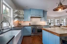 Kitchen remodel completed black kitchen countertops best. Blue Cabinet Paint Colors Our Kitchen Makeover Delightfully Noted