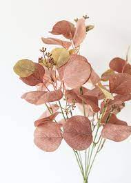 Sale Mauve Pink Fake Eucalyptus Bush 18 Fall Flowers Fall Wedding Bridal Bouquets Earth Tone Colors
